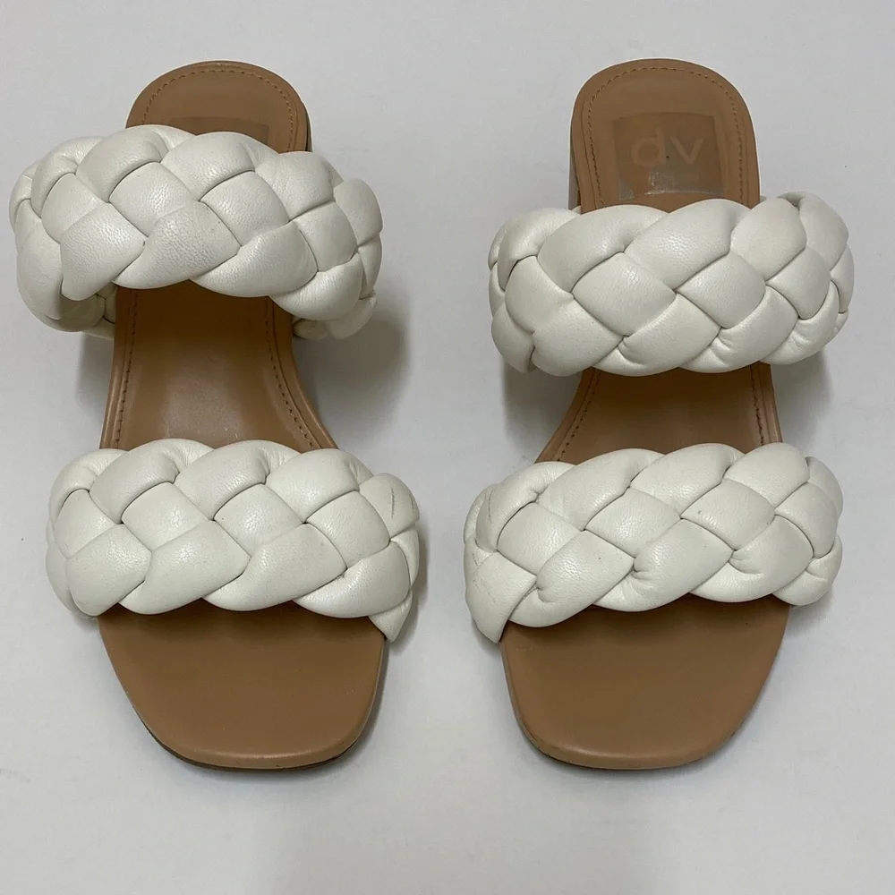 DV by Dolce Vita Stacey Padded Plush Chunky Braided Block Heel Sandals size 6